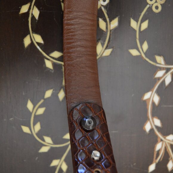 Dicelli Brown Alligator Leather 1 inch Belt (no buckle) - Picture 6 of 6
